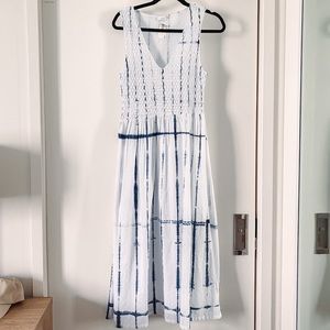 Ecru | White & Blue Maxi Dress | Small